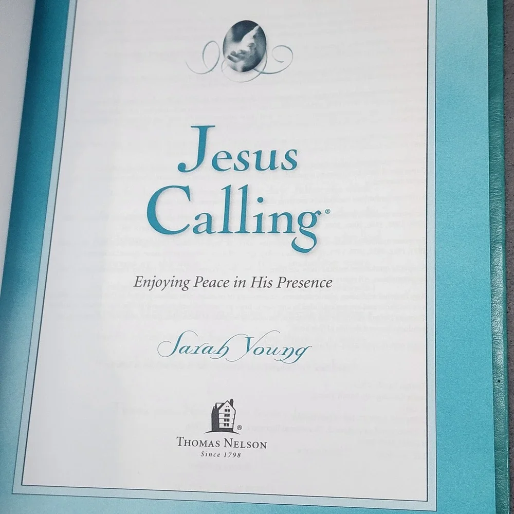 Sarah Young Jesus Calling Devotional Teal Faux Leather‎ Floral Embossed Unisex